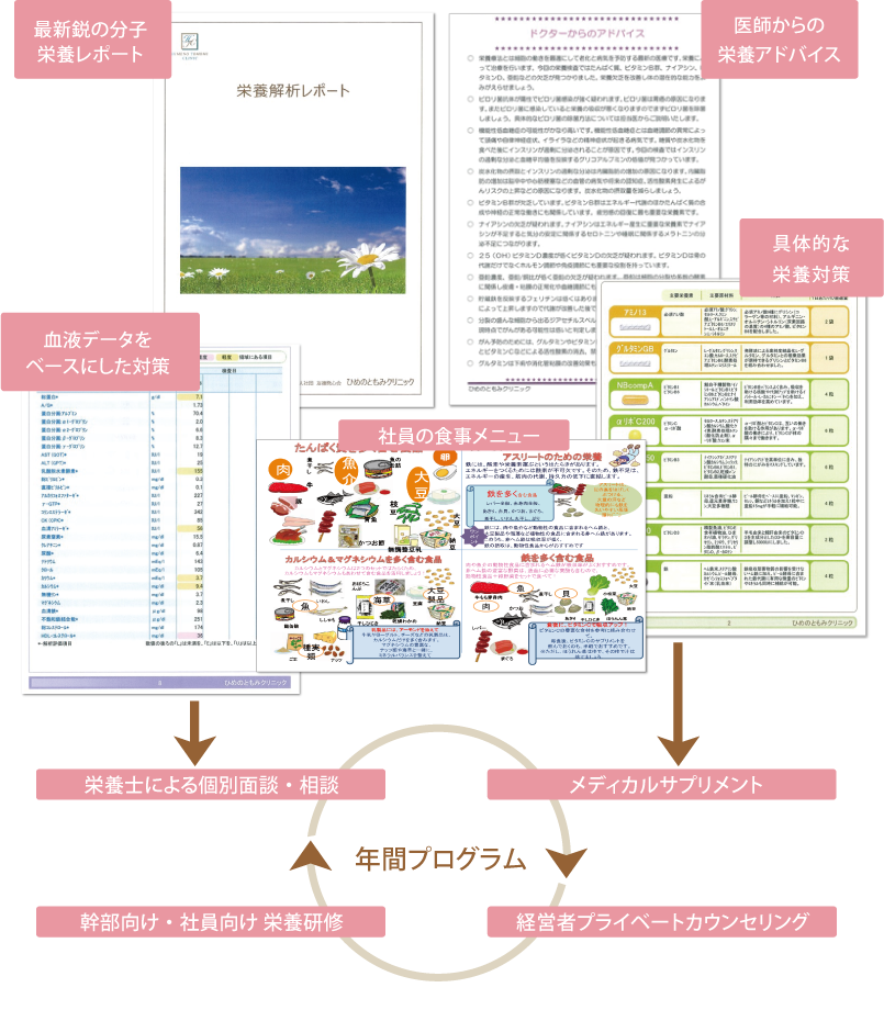 血液検査に基づいた栄養解析による個別指導